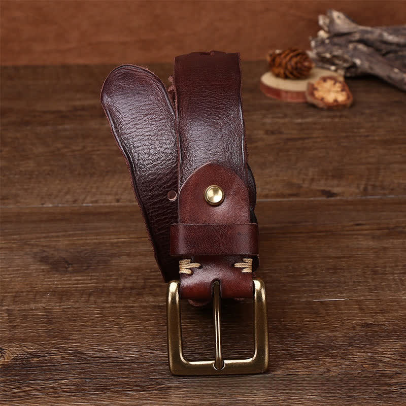 Cintura in pelle intrecciata a mano senza fori