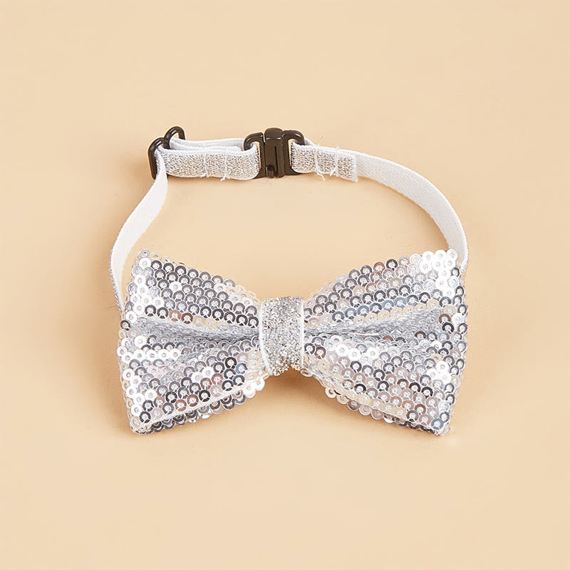 Papillon regolabile per animali domestici con paillettes scintillanti