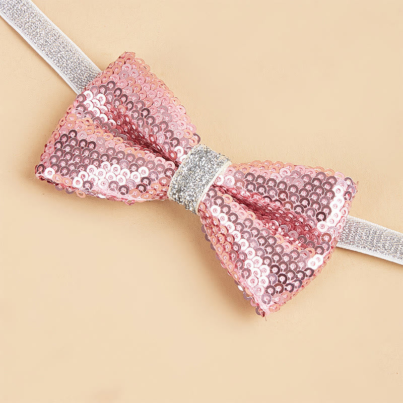 Papillon regolabile per animali domestici con paillettes scintillanti