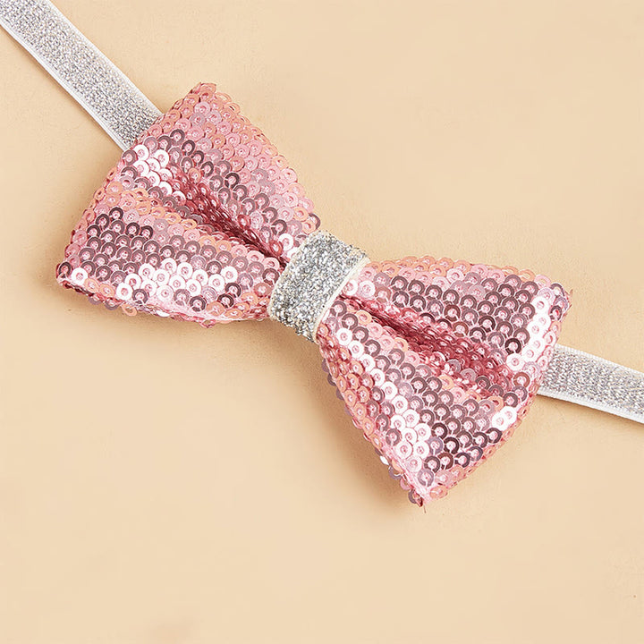 Papillon regolabile per animali domestici con paillettes scintillanti