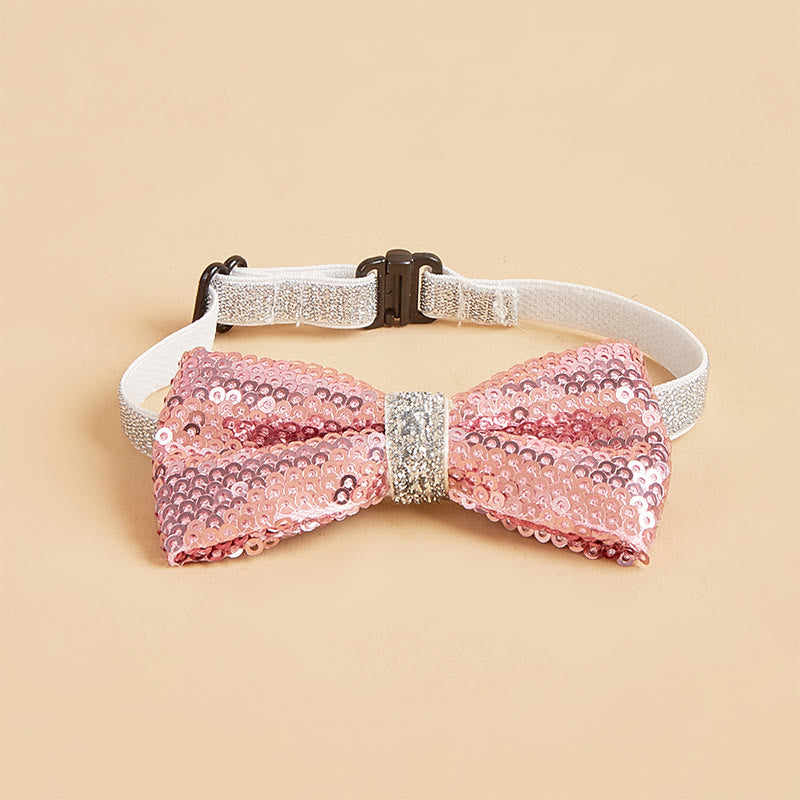 Papillon regolabile per animali domestici con paillettes scintillanti