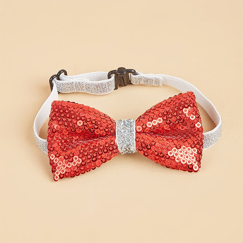 Papillon regolabile per animali domestici con paillettes scintillanti