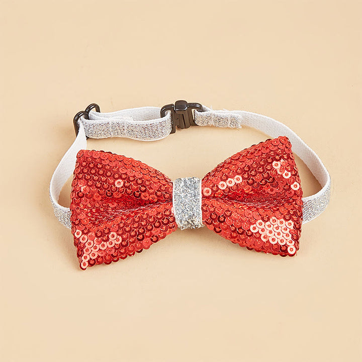 Papillon regolabile per animali domestici con paillettes scintillanti