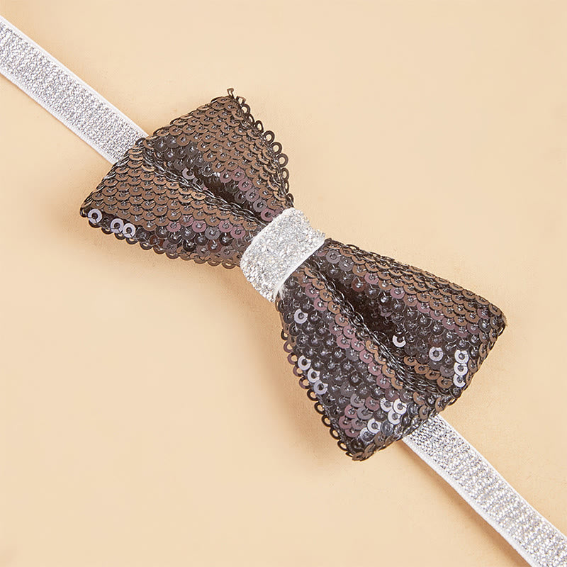 Papillon regolabile per animali domestici con paillettes scintillanti
