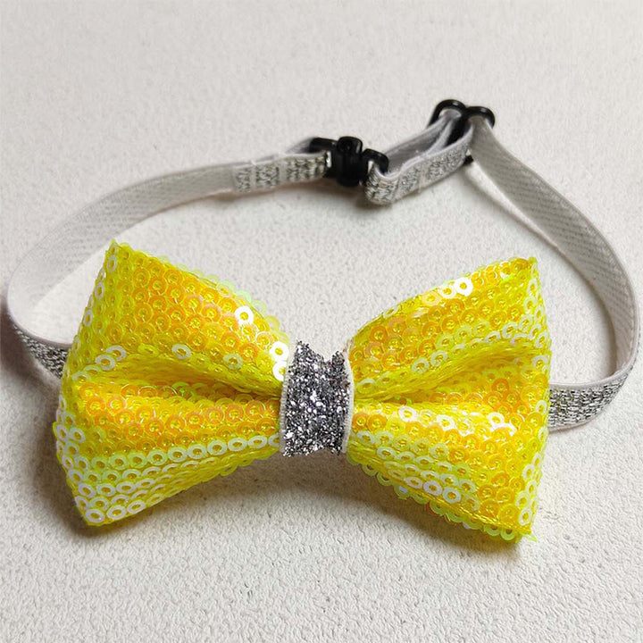 Papillon regolabile per animali domestici con paillettes scintillanti