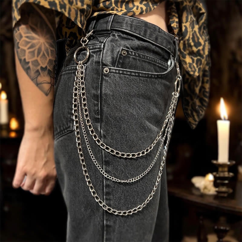 Catena per cintura punk a tre strati Catena per vita gotica