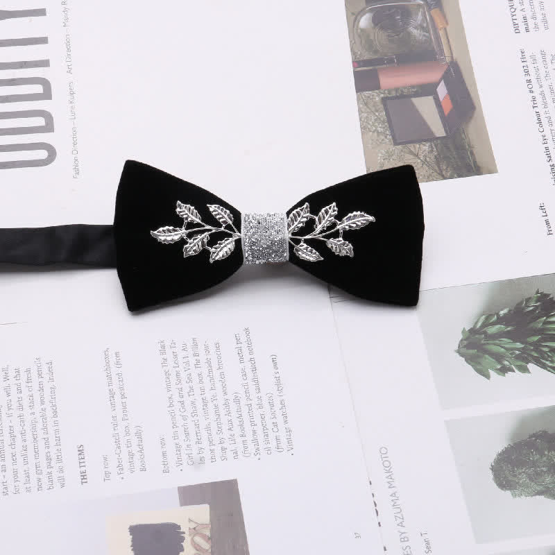 Papillon decorativo in metallo con strass in velluto grazioso da uomo - Stile n. 1 - image 1