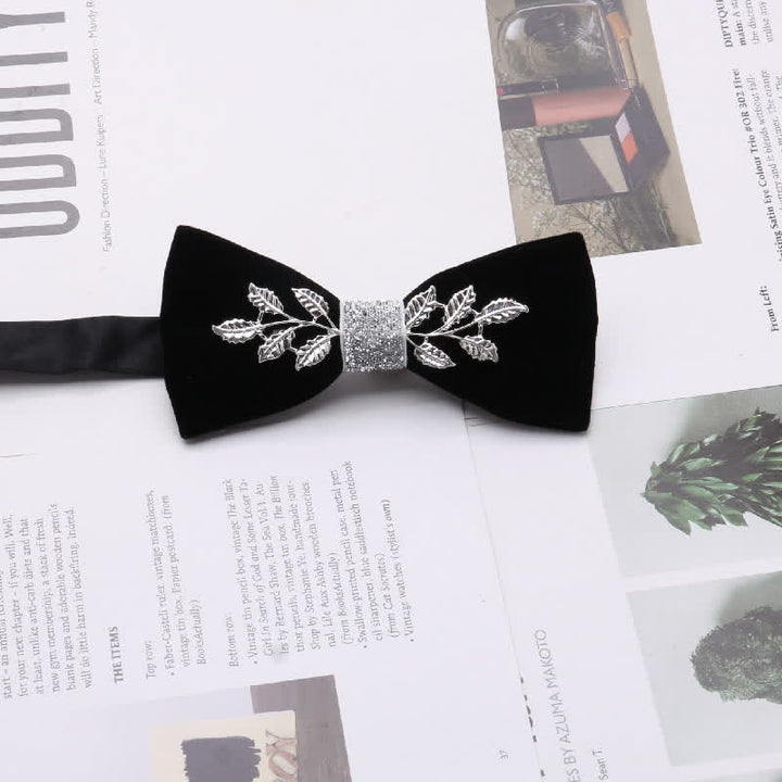 Papillon decorativo in metallo con strass in velluto grazioso da uomo - Stile n. 1 - image 1