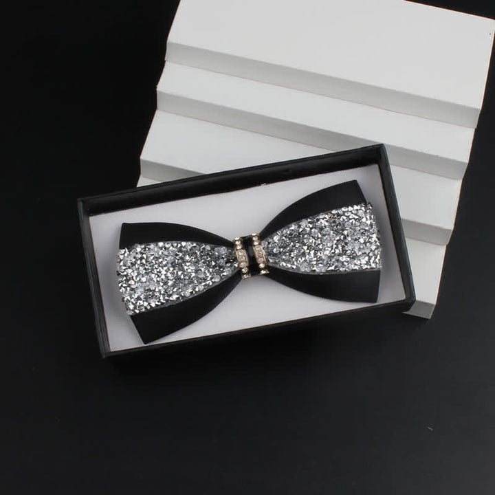 Set di 2 papillon con corpetto rosso e strass lucido da uomo