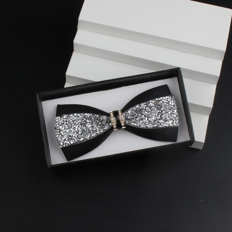 Set di 2 papillon con corpetto rosso e strass lucido da uomo - Nero #2 - Papillon - image 3