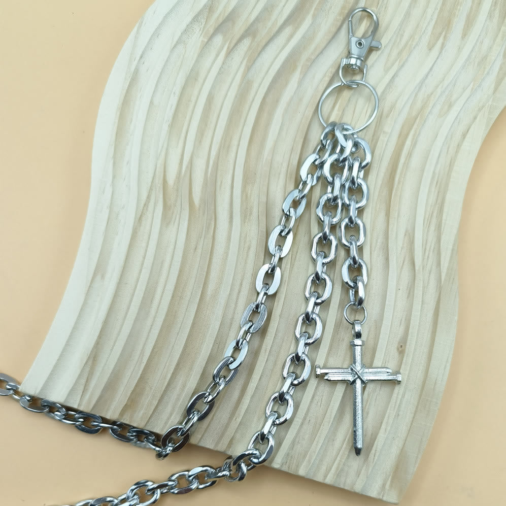 Catena per cintura incrociata a doppio strato Catena per vita gotica