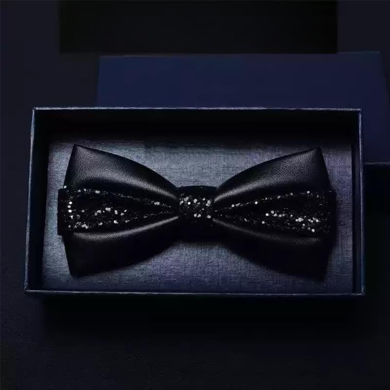 Papillon in similpelle a doppio strato per uomo, per feste di matrimonio - Nero - image 4