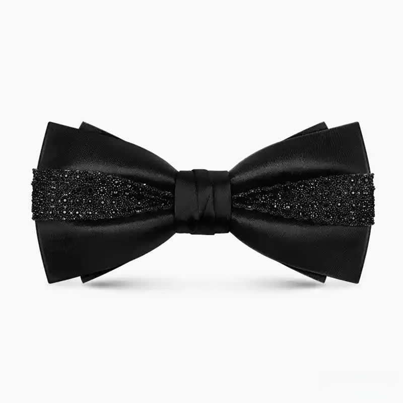 Papillon da uomo con catena in metallo con strass scintillanti di lusso