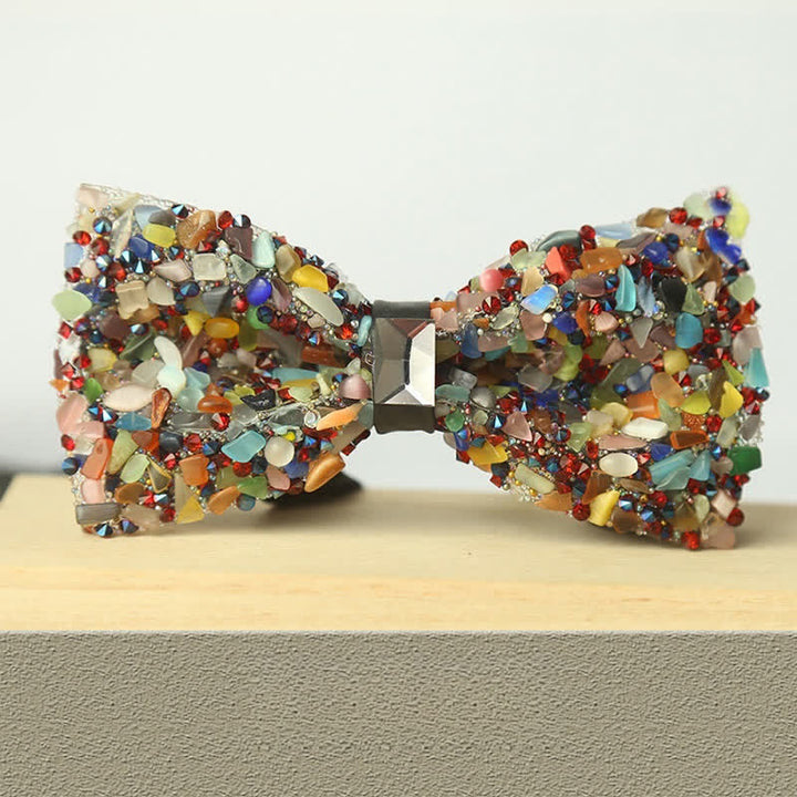 Papillon da uomo multicolore in pietra e cristallo Clastic Enchases