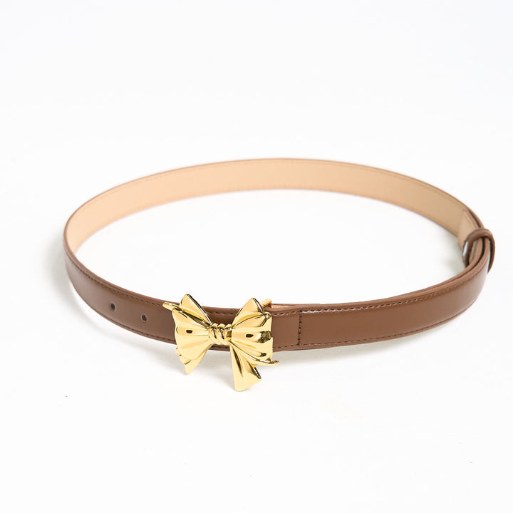 Cintura in pelle con fibbia a fiocco da cowgirl western da donna