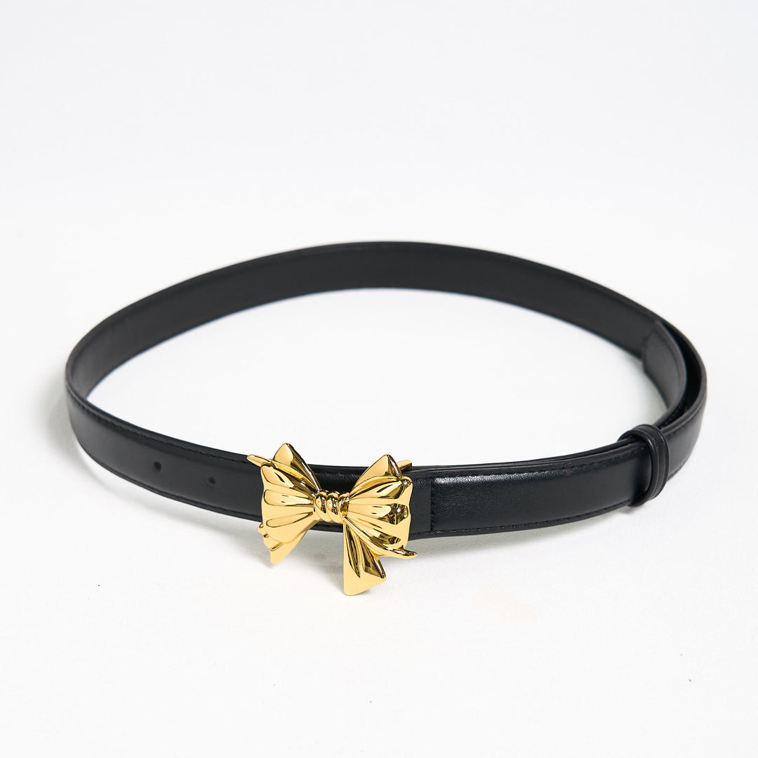 Cintura in pelle con fibbia a fiocco da cowgirl western da donna