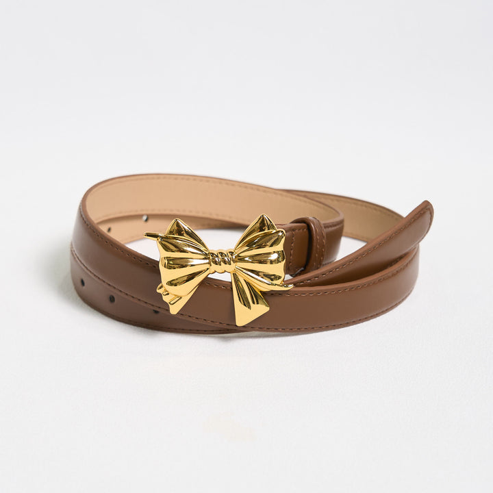 Cintura in pelle con fibbia a fiocco da cowgirl western da donna