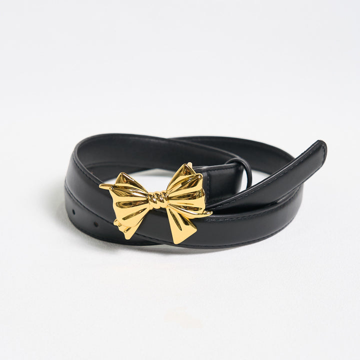 Cintura in pelle con fibbia a fiocco da cowgirl western da donna