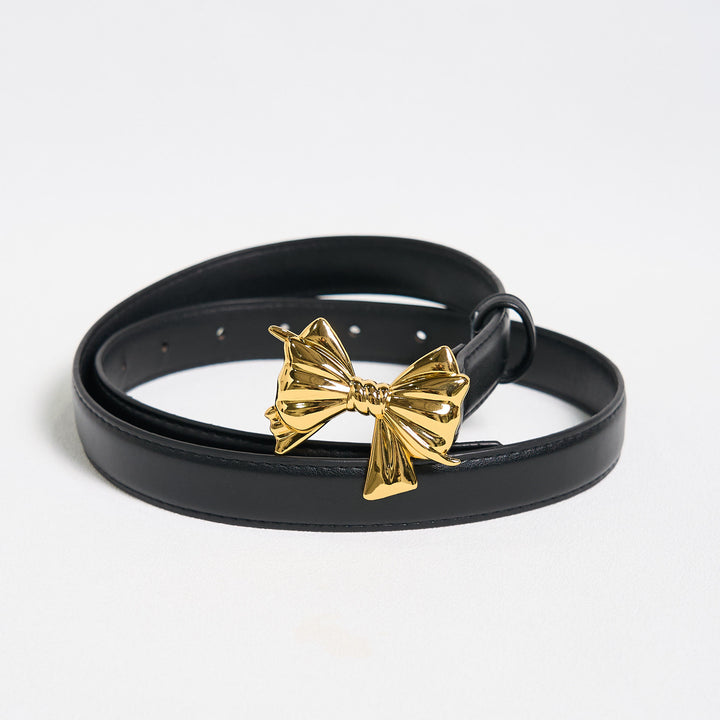 Cintura in pelle con fibbia a fiocco da cowgirl western da donna