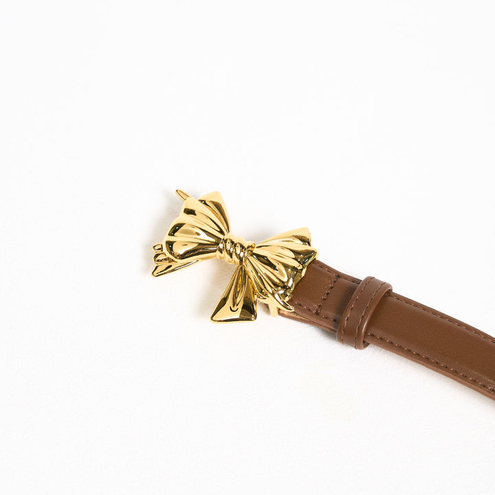 Cintura in pelle con fibbia a fiocco da cowgirl western da donna