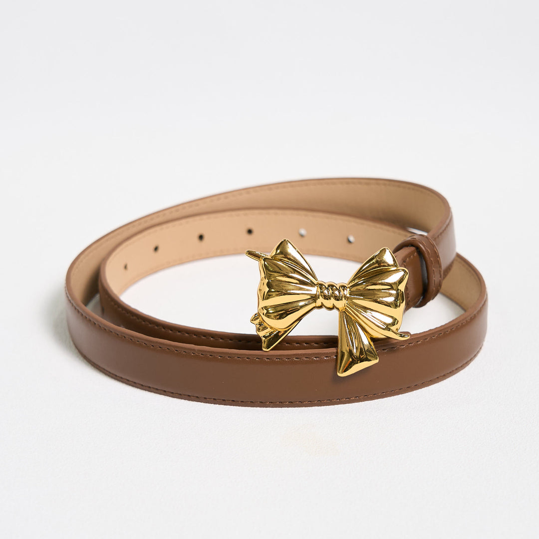 Cintura in pelle con fibbia a fiocco da cowgirl western da donna