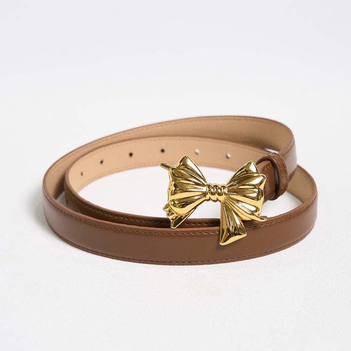 Cintura in pelle con fibbia a fiocco da cowgirl western da donna