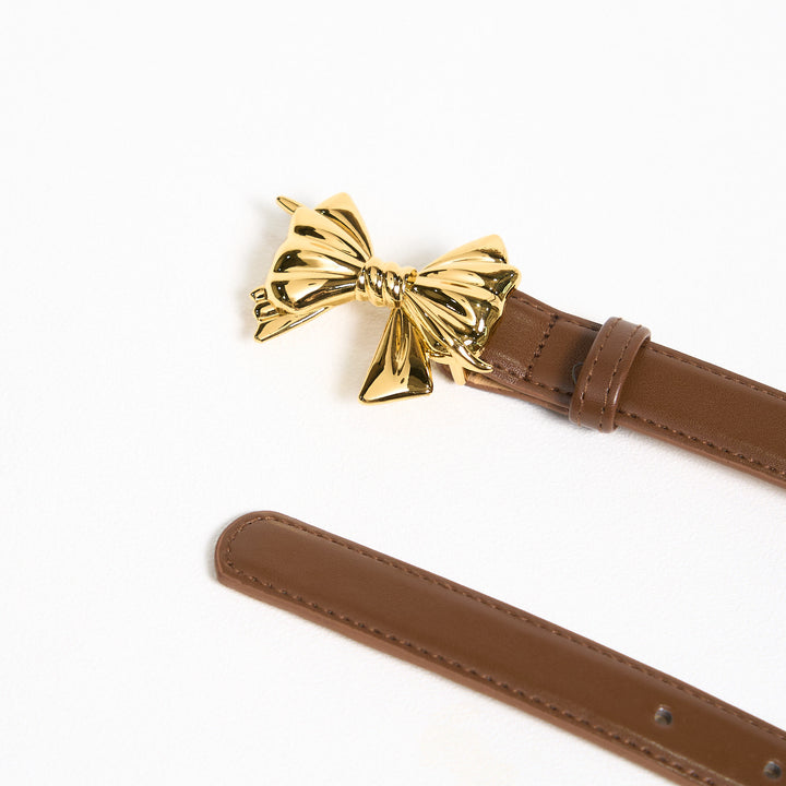Cintura in pelle con fibbia a fiocco da cowgirl western da donna