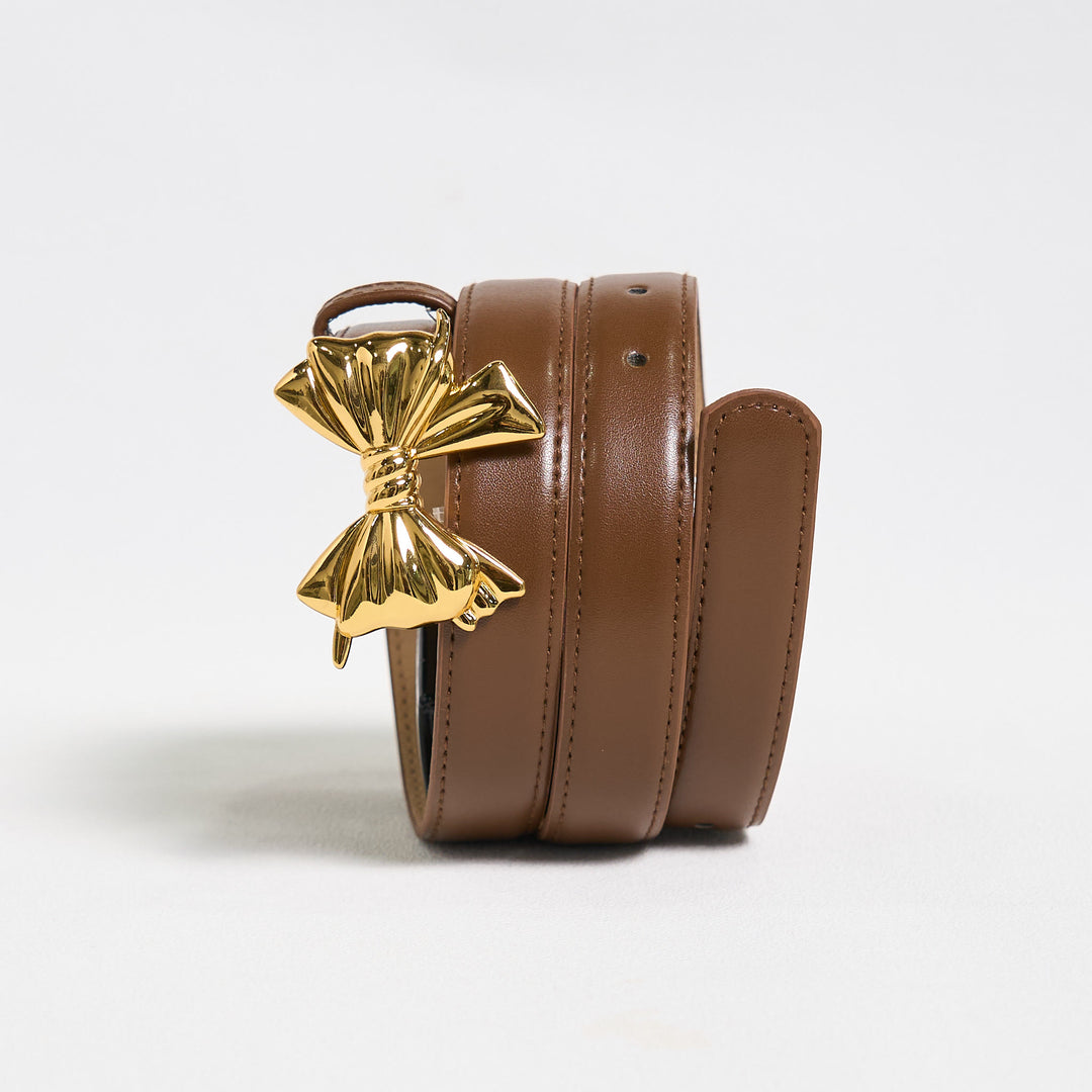 Cintura in pelle con fibbia a fiocco da cowgirl western da donna