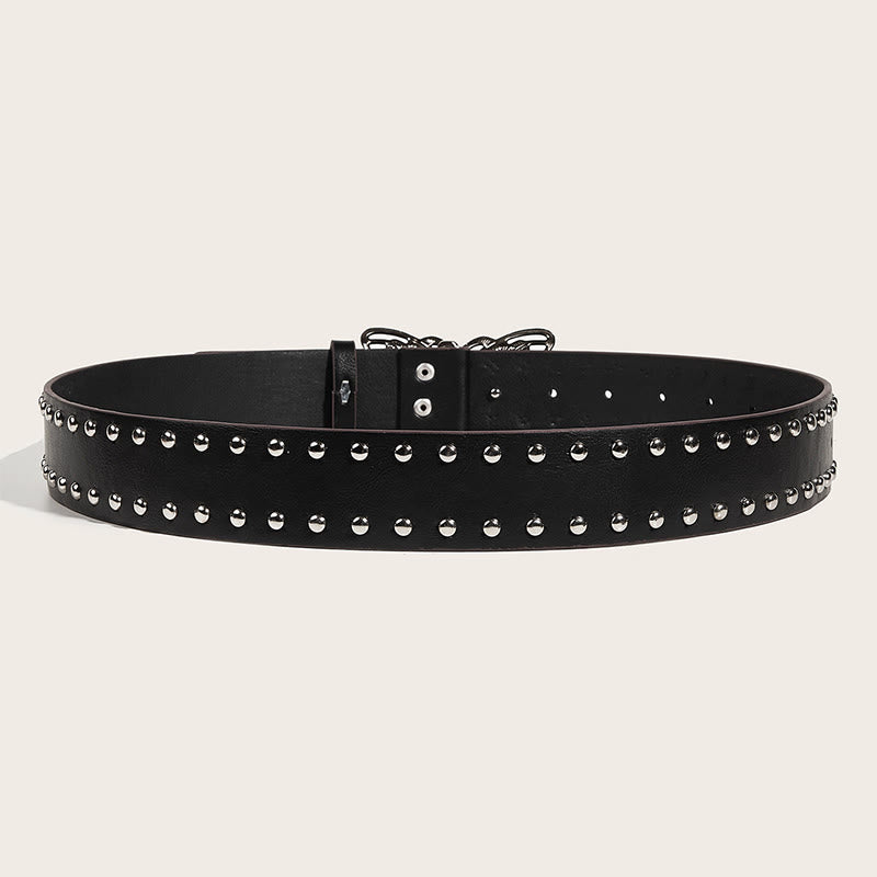 Cintura in pelle con fibbia a farfalla borchiata da donna stile western da cowgirl