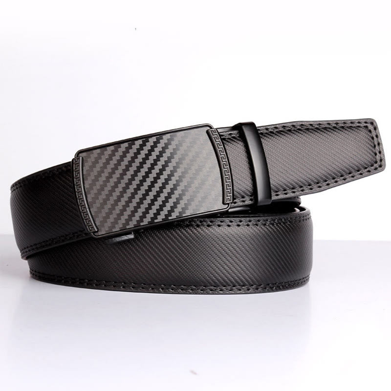 Cintura da uomo in vera pelle con cricchetto scorrevole - image 1