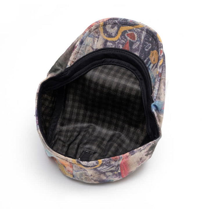 Cappello basco in cotone tinto a nodi con motivo graffiti - image 6