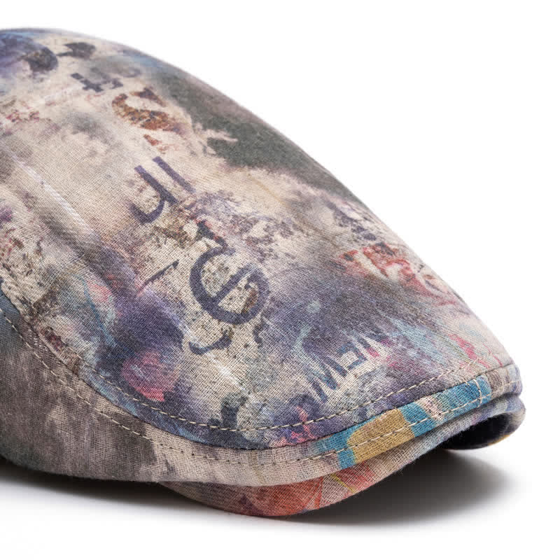Cappello basco in cotone tinto a nodi con motivo graffiti - image 1