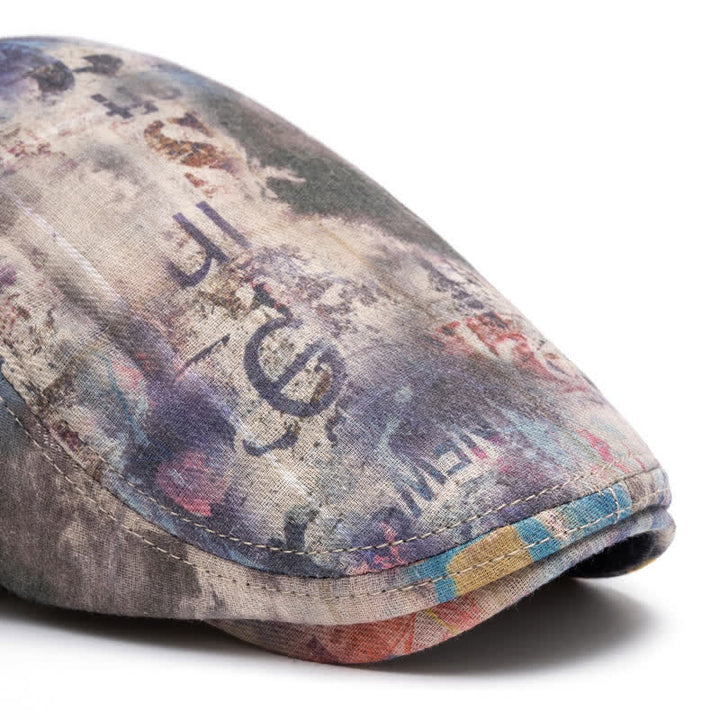 Cappello basco in cotone tinto a nodi con motivo graffiti - image 1