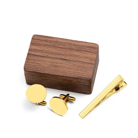 Personalizza i tuoi gemelli con barra per cravatta da matrimonio con testo per abbigliamento maschile - Oro - image 7