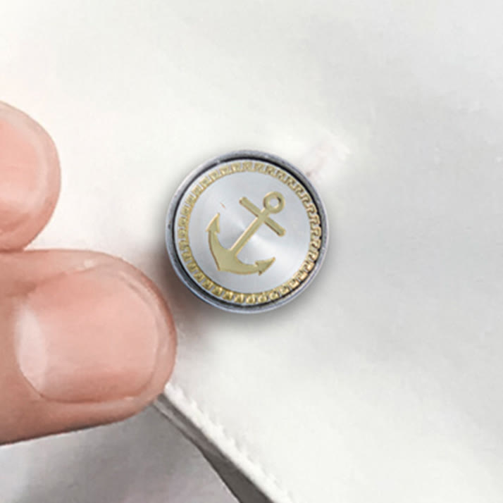 Set di gemelli con fermacravatta a forma di ancora per abito da sposa - image 1