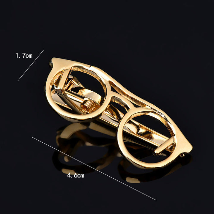 Fermacravatta per occhiali in oro e argento per abito quotidiano - image 8