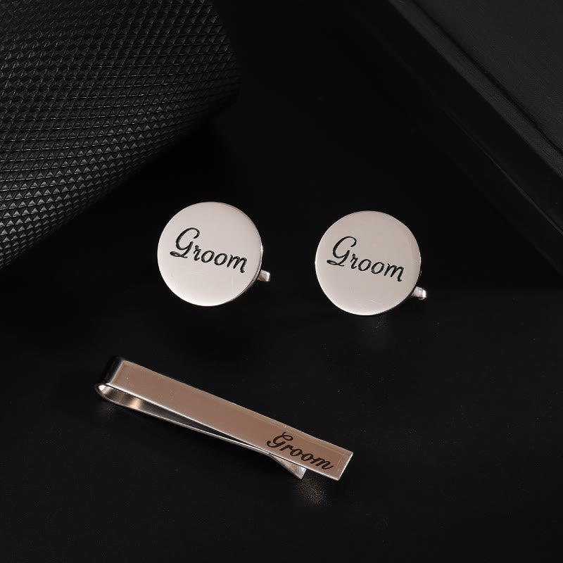 Set da 3 pezzi fermacravatta da sposo per abito da sposa