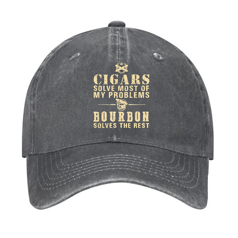 Cappellino da baseball regolabile Bourbon Solve The Rest Problems