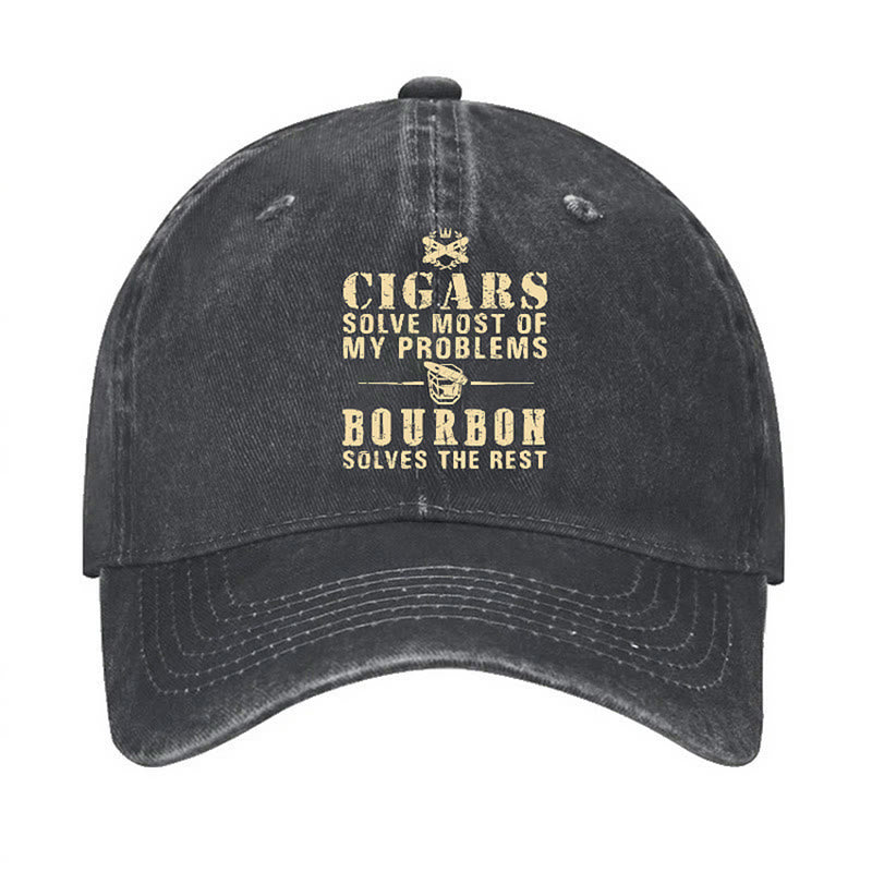 Cappellino da baseball regolabile Bourbon Solve The Rest Problems