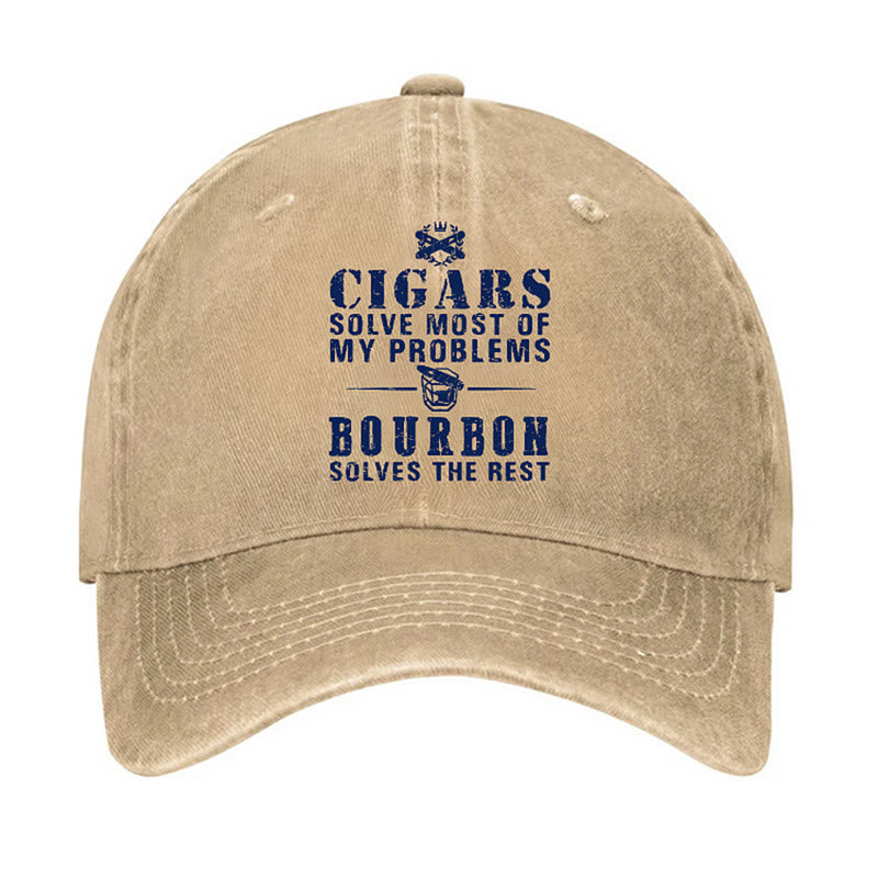 Cappellino da baseball regolabile Bourbon Solve The Rest Problems