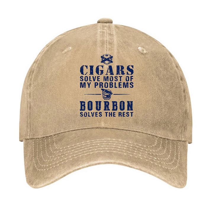 Cappellino da baseball regolabile Bourbon Solve The Rest Problems