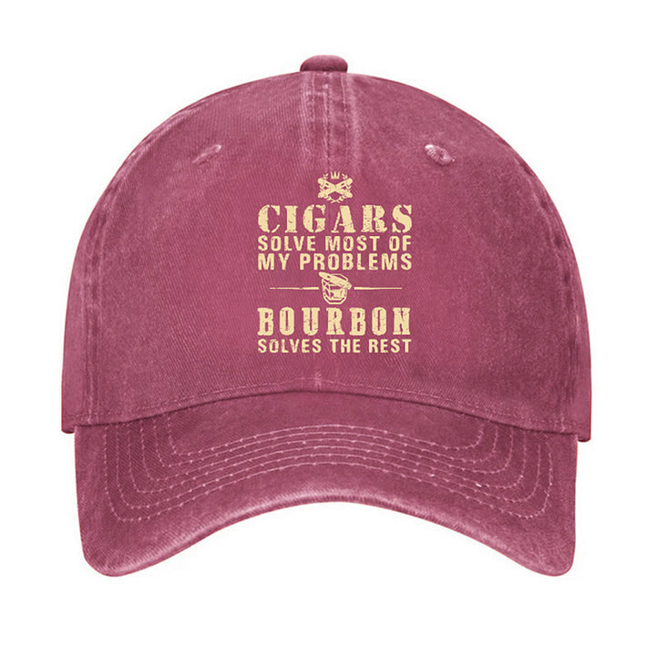 Cappellino da baseball regolabile Bourbon Solve The Rest Problems