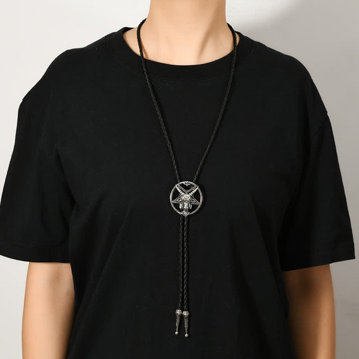 Cravatta Bolo Vintage Hexagram Bull Moose Astrolabe - image 3