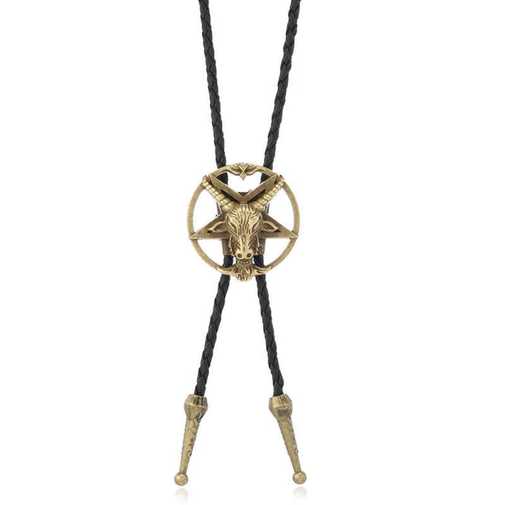 Cravatta Bolo Vintage Esagramma Toro Alce Astrolabio