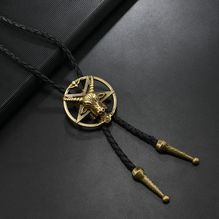 Cravatta Bolo Vintage Esagramma Toro Alce Astrolabio