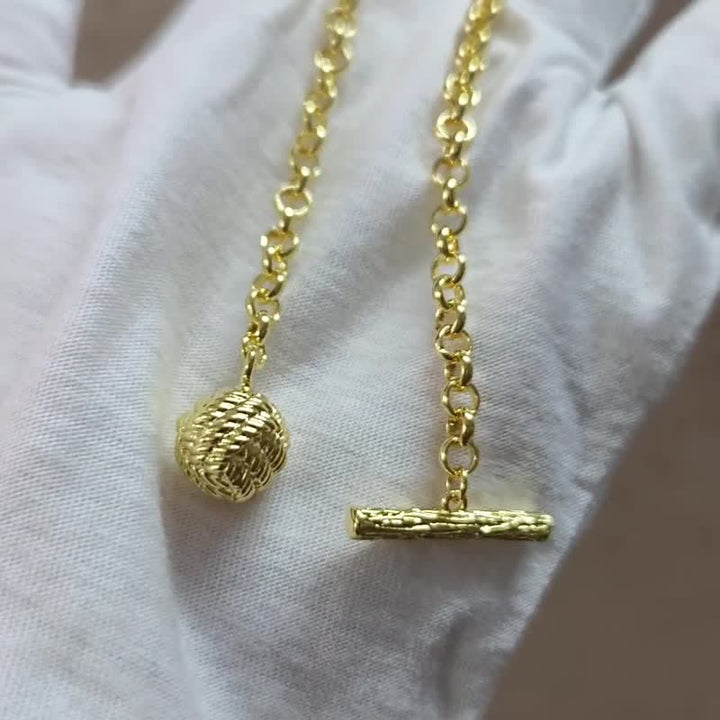Spilla da uomo con catena da bavero con nodo da marinaio e catena pendente