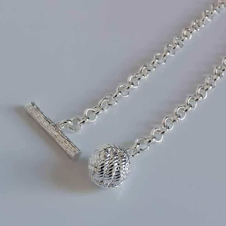 Spilla da uomo con catena da bavero con nodo da marinaio e catena pendente