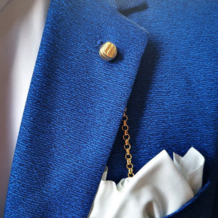 Spilla da uomo con catena da bavero con nodo da marinaio e catena pendente - Oro - image 3