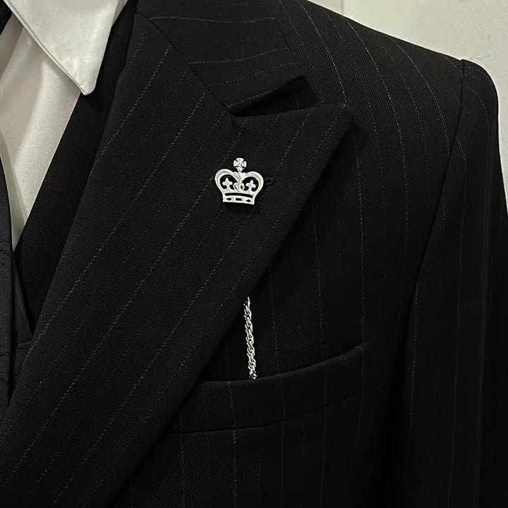 Spilla da uomo con catena pendente a forma di bavero per smoking e camicia