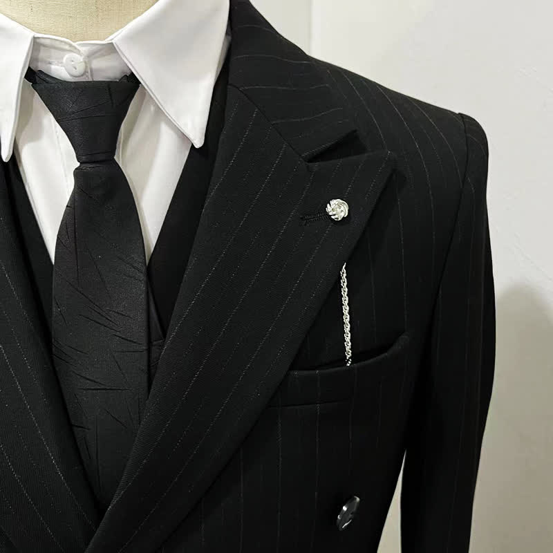 Spilla da uomo con catena pendente a forma di bavero per smoking e camicia - image 8